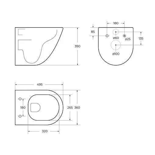 Унитаз подвесной безободковый BelBagno Amanda Tornado белый BB051CH-TOR-FC/SC