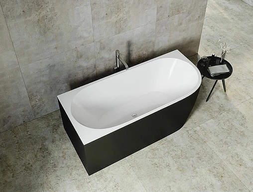 Ванна акриловая Aquanet Family Elegant A 180x80 Gloss Finish белый/панель Black matte 3805-N-GW-MB