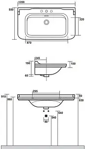 Раковина Kerasan Waldorf 120 белый 4144K1bi/cr*3 Раковина Kerasan Waldorf 120 белый 4144K1bi/cr*3, 2