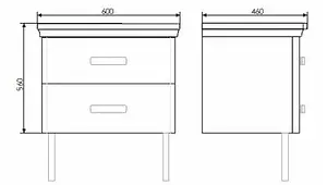 Тумба-умывальник подвесная Comforty Рим 60 серый Тумба-умывальник подвесная Comforty Рим 60 серый, 2