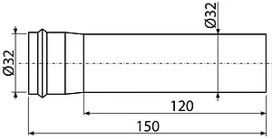 Удлинитель для сифона AlcaPlast белый A4000B, 2