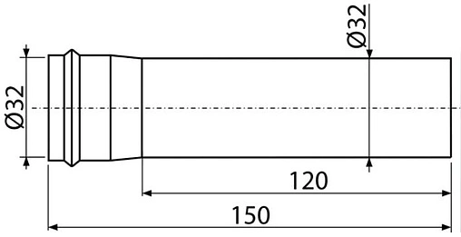 Удлинитель для сифона AlcaPlast белый A4000B