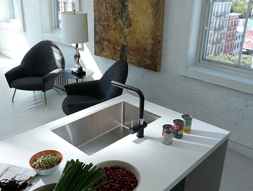 Смеситель для кухни с выдвижным изливом Franke Active Plus Pull-Out графит 115.0373.890