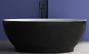 Ванна акриловая отдельностоящая Abber 165x80 белый/панель Black matte AB9207MB, 3