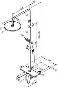 Душевая система со смесителем для ванны Damixa Jupiter хром 977730000 Душевая система со смесителем для ванны Damixa Jupiter хром 977730000, 2