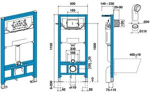 Инсталляция для подвесного унитаза Roca One ZRU9307709 Инсталляция для подвесного унитаза Roca One ZRU9307709, 2