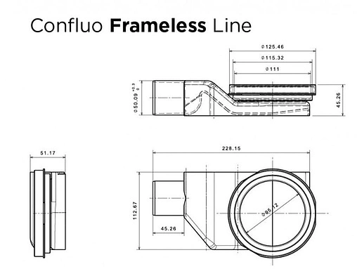 Лоток душевой Set 550мм h=62мм 0.8л/сек Pestan Confluo Frameless Black Glass Line 550 13701203