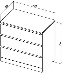 Комод напольный Aquanet Сканди 80 дуб крафт 00302544, 2