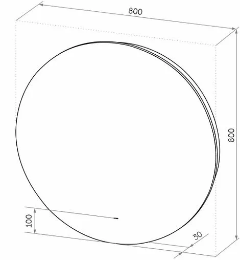 Зеркало с подсветкой Continent Ajour 80 с бесконтактным сенсором белый ЗЛП105