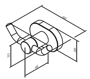 Крючок двойной Am.Pm Sense L хром A7435600 Крючок двойной Am.Pm Sense L хром A7435600, 2