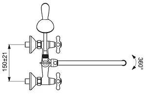 Смеситель для ванны с длинным изливом Vidima Retro хром BA348AA Смеситель для ванны с длинным изливом Vidima Retro хром BA348AA, 3