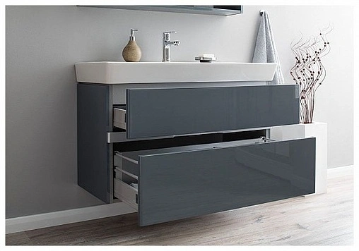 Тумба-умывальник Aquanet Виго 100 сине-серый 00183361+00168784