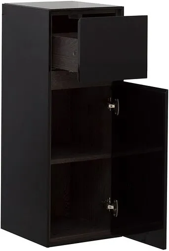 Шкаф-пенал подвесной Aquanet Милан 35 R чёрный глянец 00306376