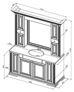 Шкаф-зеркало Aquanet Кастильо 160 белый 183178, 2