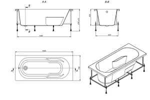 Ванна акриловая Roca Genova-N 160x70 ZRU9302973, 3
