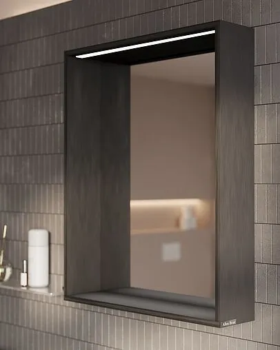 Зеркало с подсветкой Allen Brau Priority 75x70 чёрный браш 1.32017.BB