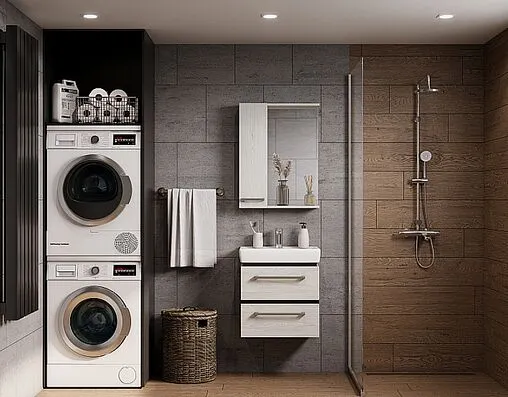 Шкаф-зеркало Aquaton Ронда PRO 55 L дуб соммерсет 1A208602RSC2L