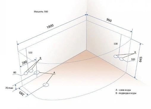 Ванна акриловая Triton Мишель 180x95 L Щ0000005903