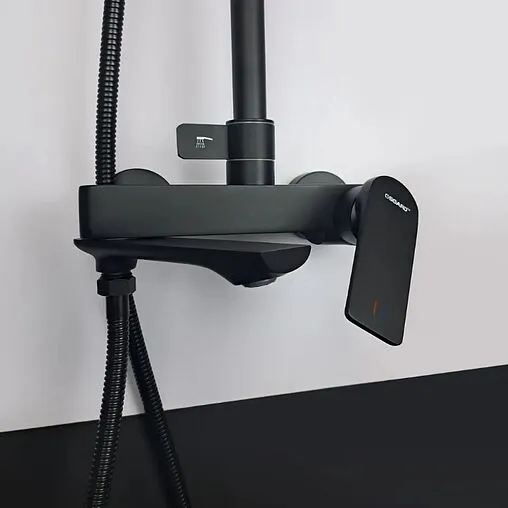 Душевая система со смесителем для ванны Osgard Solen Black чёрный матовый 58050 Душевая система со смесителем для ванны Osgard Solen Black чёрный матовый 58050