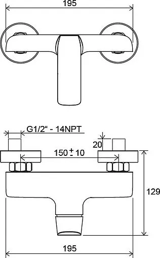 Смеситель для душа Ravak Flat хром X070121 Смеситель для душа Ravak Flat хром X070121