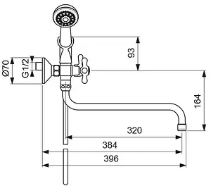 Смеситель для ванны с длинным изливом Vidima Retro хром BA348AA Смеситель для ванны с длинным изливом Vidima Retro хром BA348AA, 2