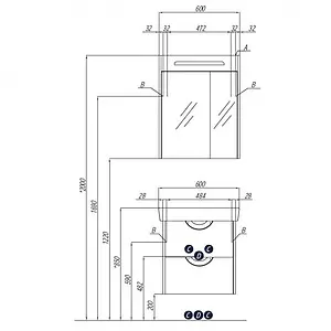 Тумба-умывальник Aquaton Сильва 60 дуб полярный 1A2118K1SIW70, 2