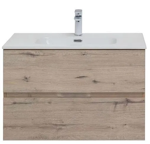 Тумба-умывальник подвесная Aquanet Алвита New 80 дуб веллингтон 00277517+00254364