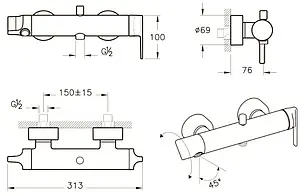 Смеситель для ванны VitrA Suit хром A42488EXP Смеситель для ванны VitrA Suit хром A42488EXP, 2