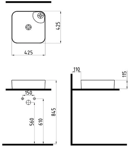 Раковина Bien Flame 43 платина/белый FALG04302FD1X2000