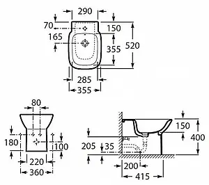 Биде напольное Roca Debba белый 355997000 Биде напольное Roca Debba белый 355997000, 2