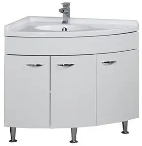 Тумба-умывальник напольная Aquanet Корнер 89 L белый 00158824+00158988, 1