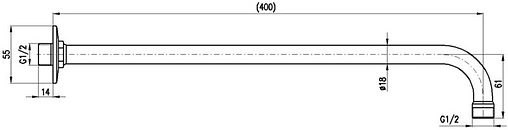 Держатель верхнего душа на стену Rav Slezak хром MD0181