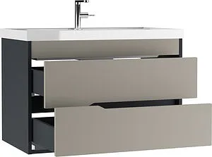 Тумба-умывальник подвесная Домино Karat 80 серый тауп DK3216T+4627173210188, 3