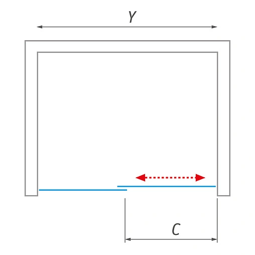 Дверь в нишу 1300мм прозрачное стекло Roltechnik Kinedoor Line KID2/1300 970-1300000-00-02