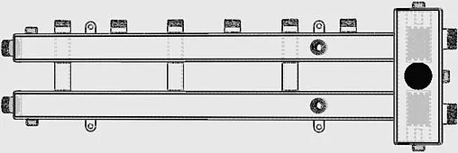 Распределительный коллектор 4 контура с гидрострелкой 1¼&quot;н x 1&quot;н Север-М4 1925010