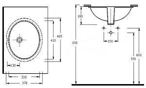 Раковина beWash Balaton 48 белый 91461001 Раковина beWash Balaton 48 белый 91461001, 2