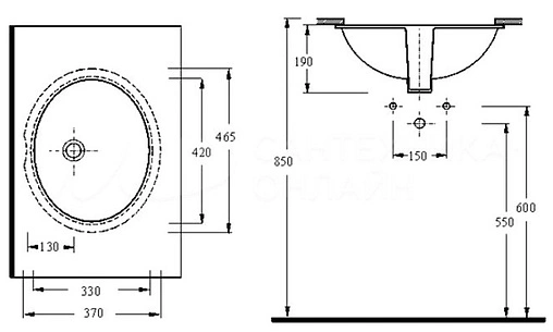Раковина beWash Balaton 48 белый 91461001