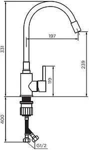 Смеситель для кухни с гибким изливом Dorff Logic хром/чёрный D3007622, 2