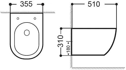 Биде подвесное Aquanet Cetus 2.0 белый Cetus 2.0 B2