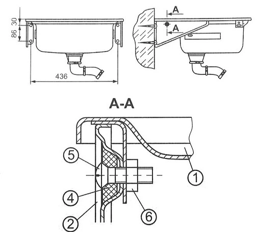 Раковина хозяйственная Antika 50 белый АМС-51101