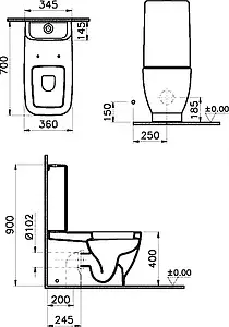 Унитаз-компакт VitrA Shift белый 9794B003-7200 Унитаз-компакт VitrA Shift белый 9794B003-7200, 2