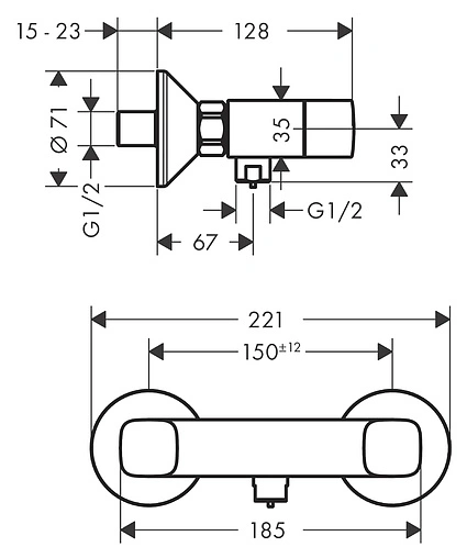 Смеситель для душа Hansgrohe Logis хром 71263000