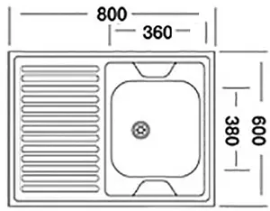 Мойка кухонная Vladiks нержавеющая сталь L-401R Мойка кухонная Vladiks нержавеющая сталь L-401R, 2