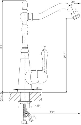 Смеситель для кухни Rossinka хром/белый Z35-20U