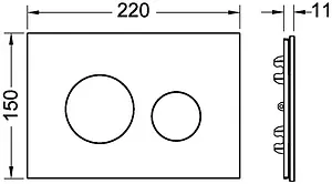 Клавиша смыва для унитаза TECEloop Modular кнопки/белый антибактериальный, стекло на выбор, 3