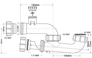 Сифон для душевого поддона Mc Alpine хром MRB7-ANSV, 2
