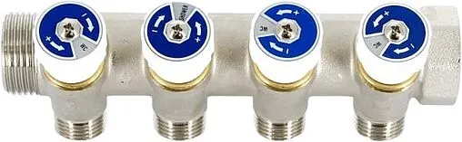 Коллектор регулирующий проходной 4 отвода 1&quot;в/н x ½&quot;н Uni-fitt 400N4241