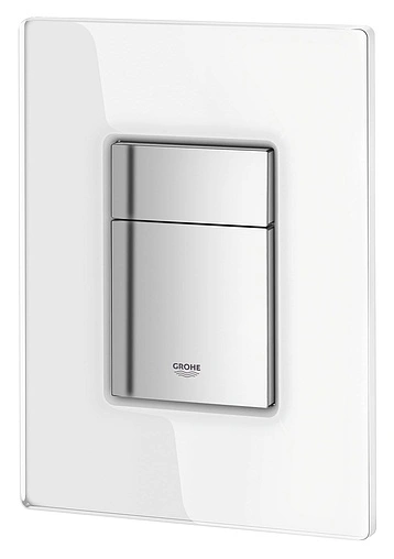 Клавиша смыва для унитаза Grohe Skate Cosmopolitan Glass 38845LS0 кнопки/хром глянцевый, панель/стекло белый