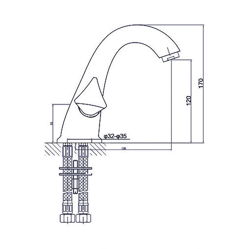 Смеситель для раковины Gross Aqua Trio хром 6086029