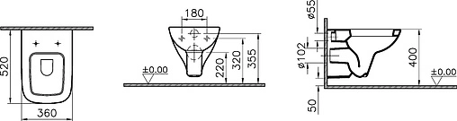 Унитаз подвесной VitrA S20 белый 5507B003-0101